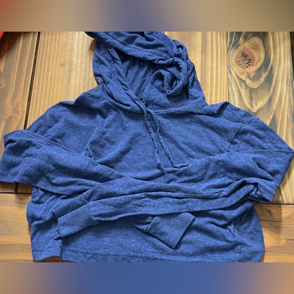 Rare American Apparel Blue Crop Hoodie XS